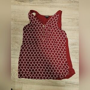 Express Red and White Tank Top